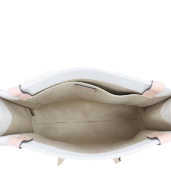 Chloe Woody Linen Canvas Tote Bag Beige - Picture 10 of 14